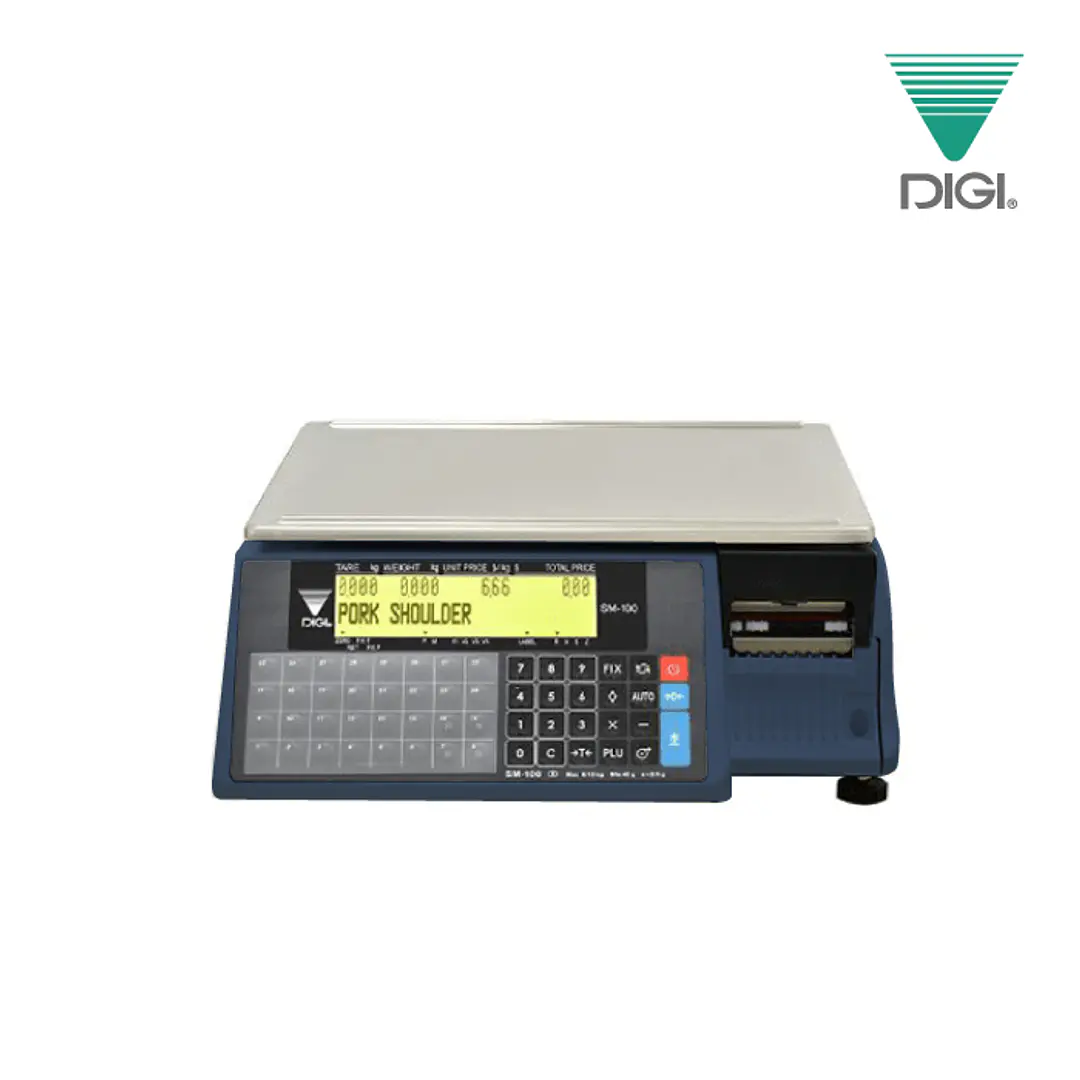 Balanza DIGI SM-110NB con impresor de etiquetas y vales, 30 kg